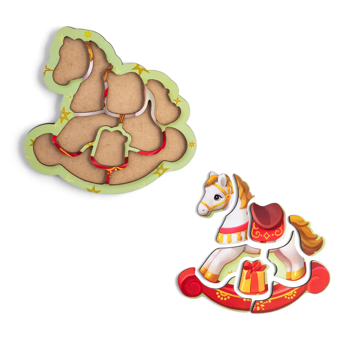 Контурний дерев'яний пазл - рамка "Коник" - Розвиваюча гра