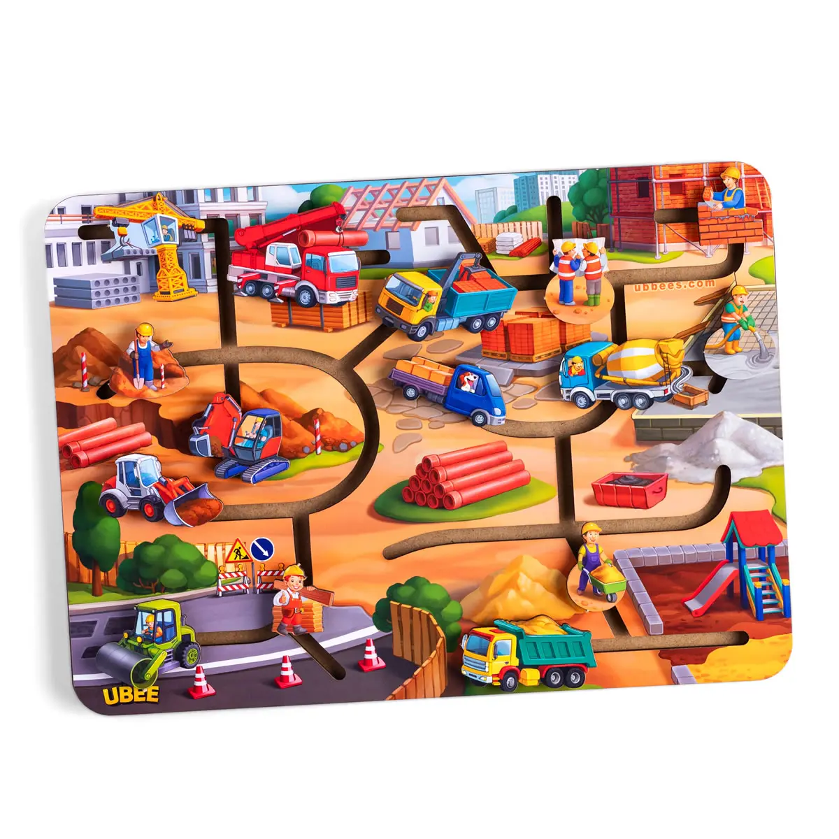 Дерев'яна розвиваюча гра для дітей Лабіринт "Будівництво"