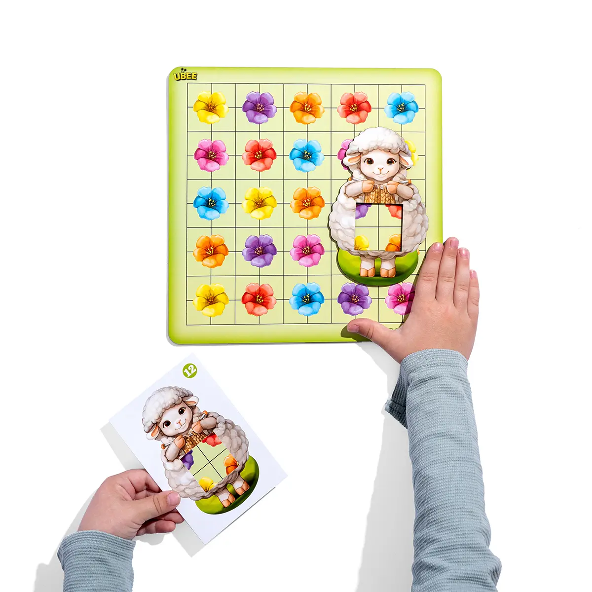 Дерев'янний пазл-сортер "Овечка на галявині" - Розвиваюча гра для дітей