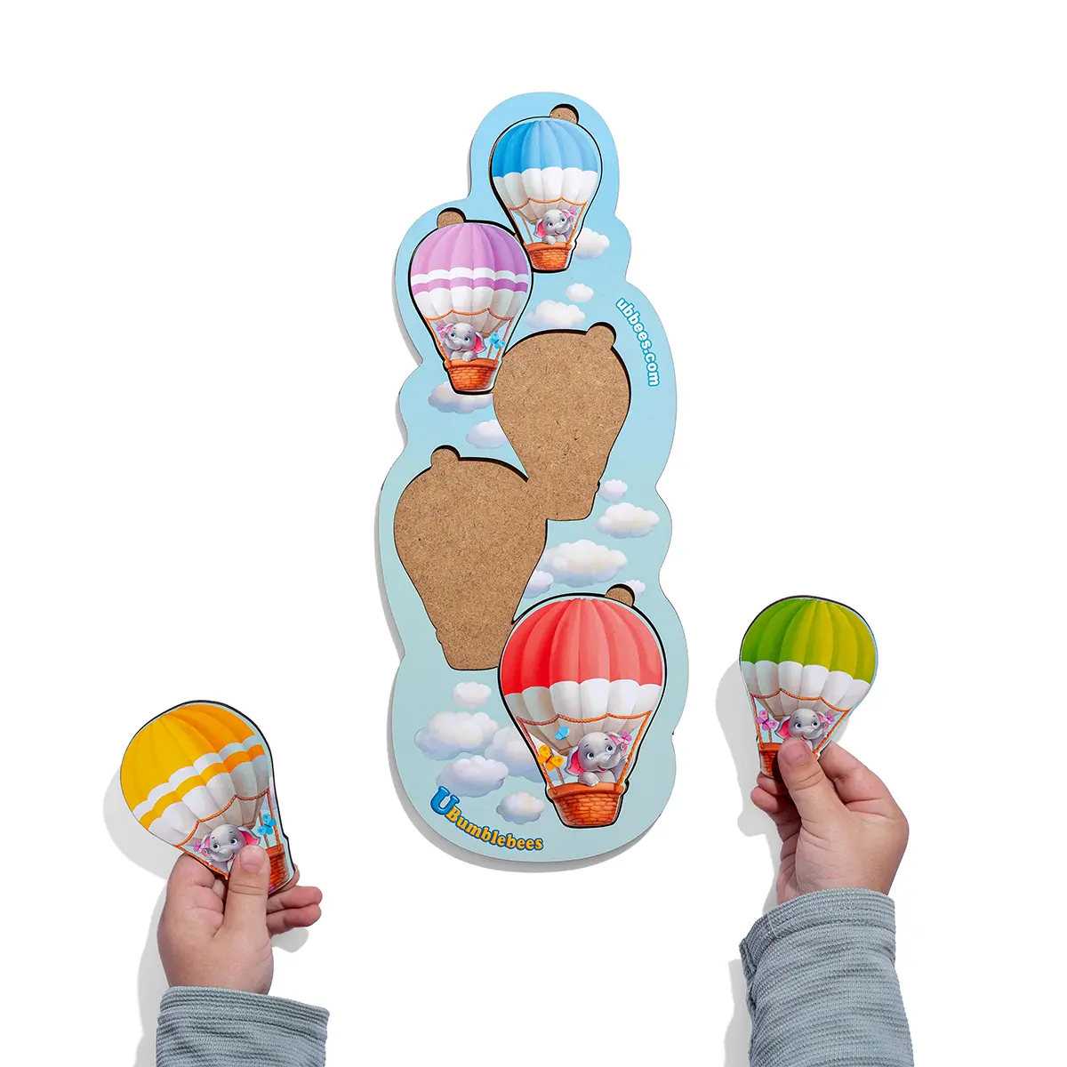 Сортер дерев'яний більше-менше "Слоники з Каппадокії" (Дитяча розвиваюча гра)