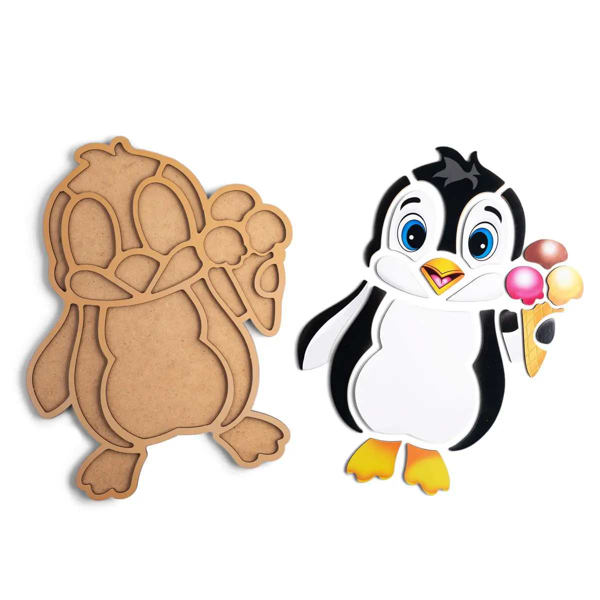 Контурний пазл (дерев'яний) - Пінгвін. Розвиваюча гра для малят