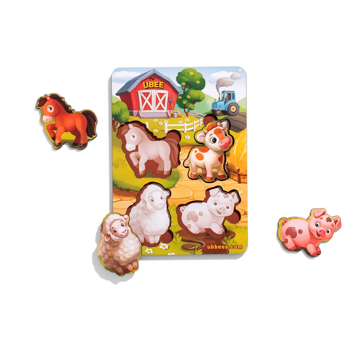 Дерев'яні вкладачі (рамка-вкладка) "Домашні тварини – 1" (фон із підказкою)