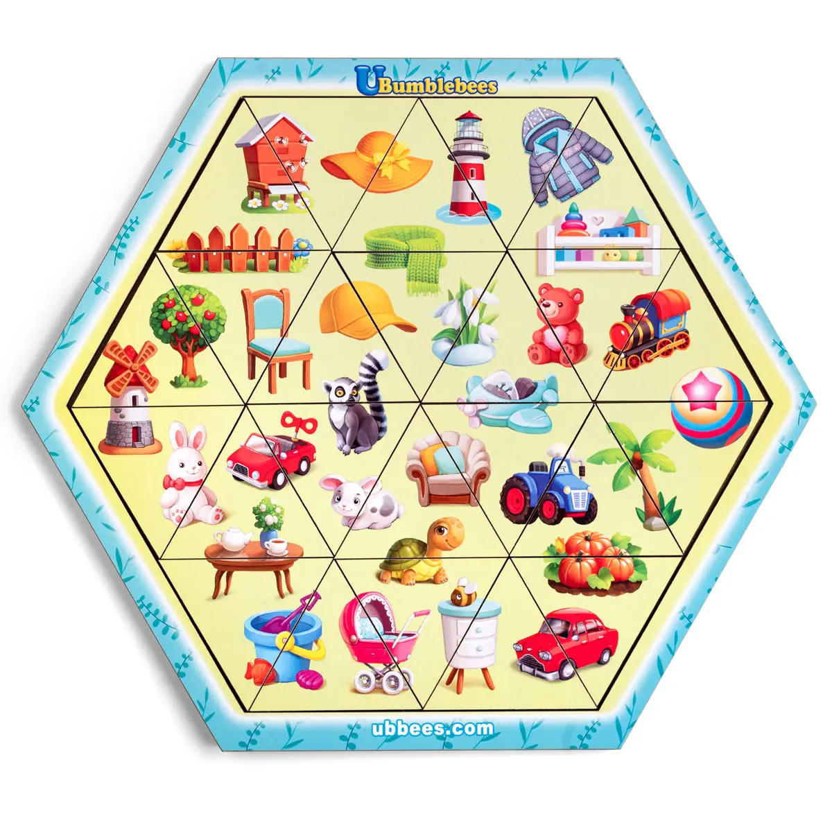 Дерев'яний пазл-головоломка "Асорті". Розвиваюча гра для дітей