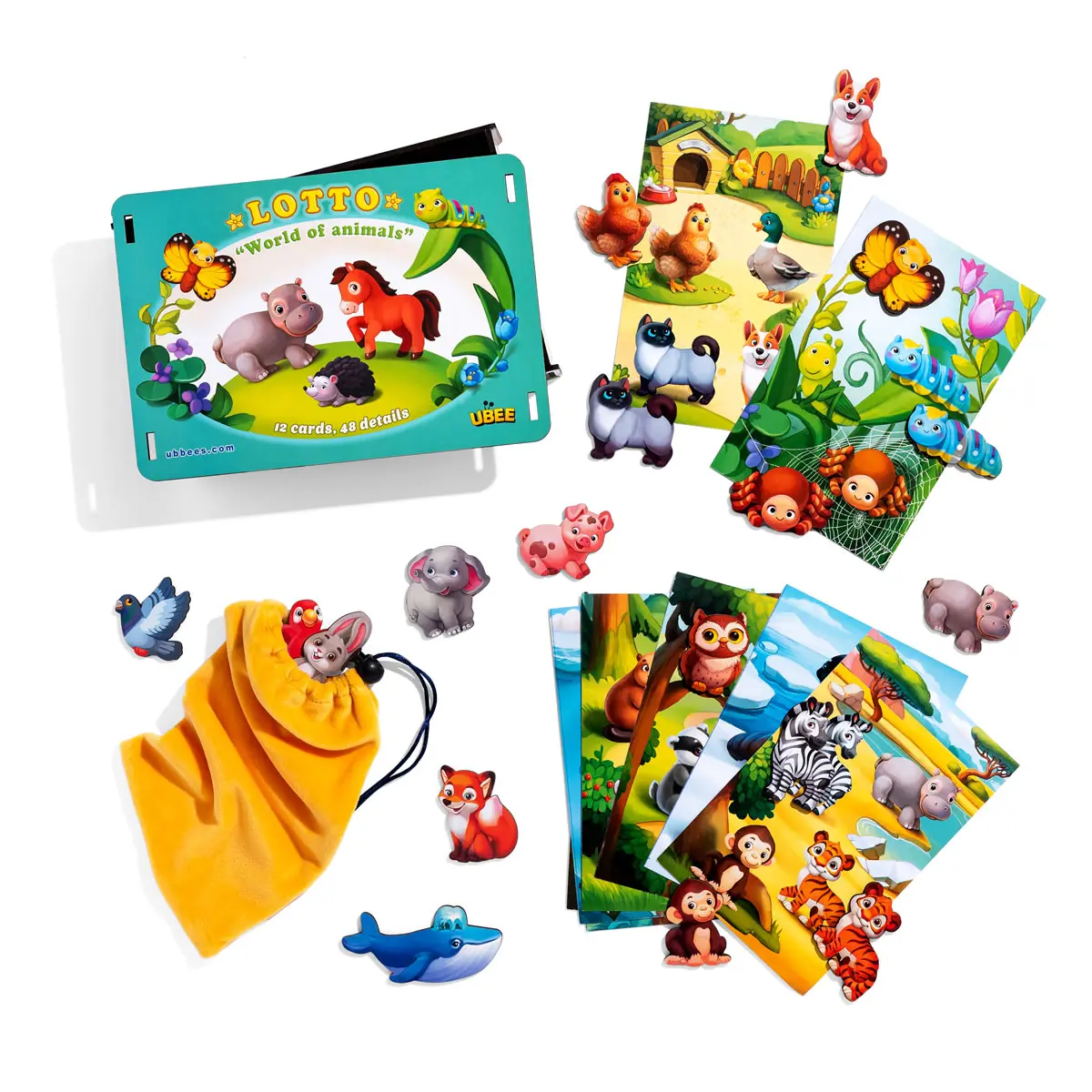 Дерев'яний сортер-головоломка (дерев'яна вкладка) "Лото: У світі тварин"