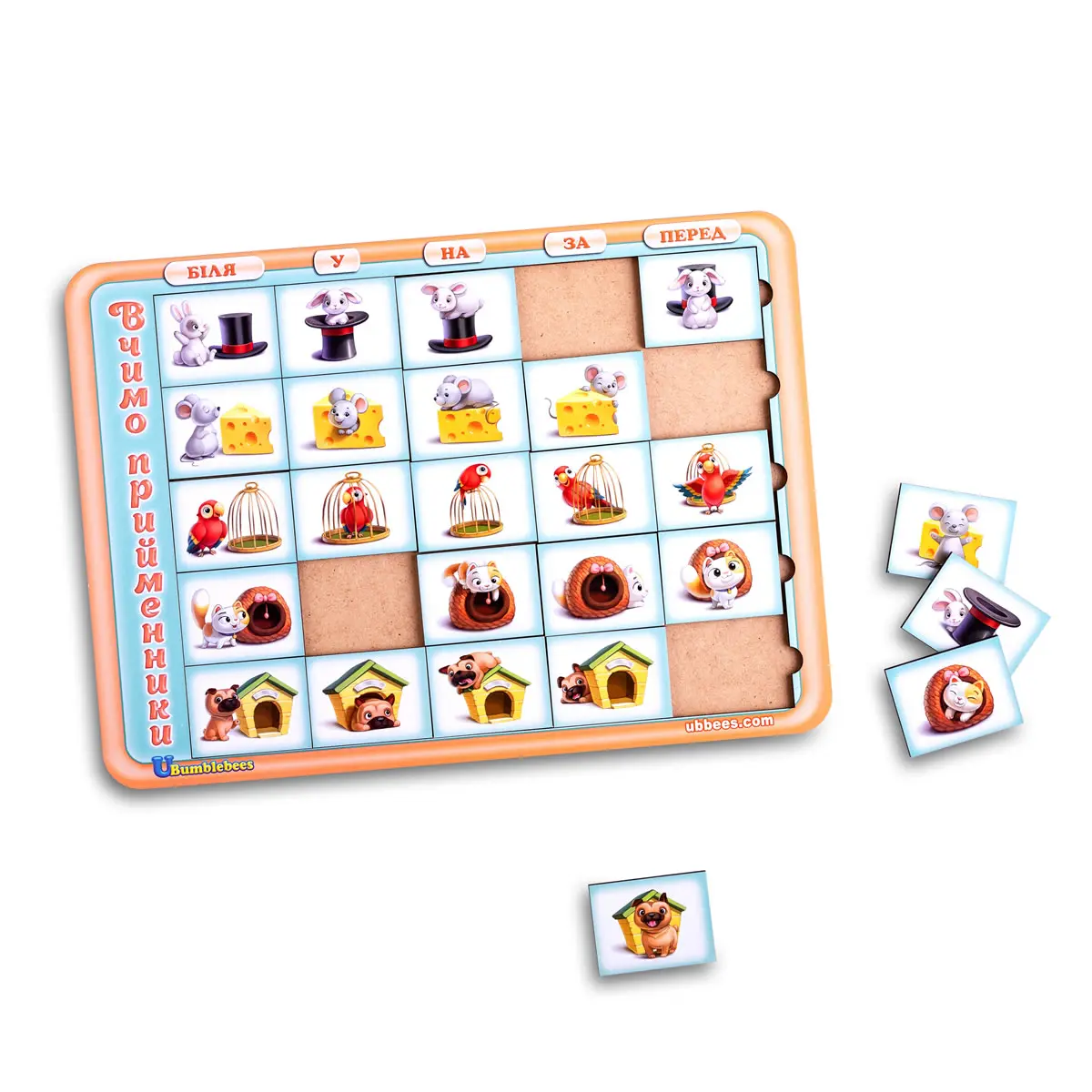 Розвиваючий сортер (дерев'яний) "Вчимо прийменники" - українська мова