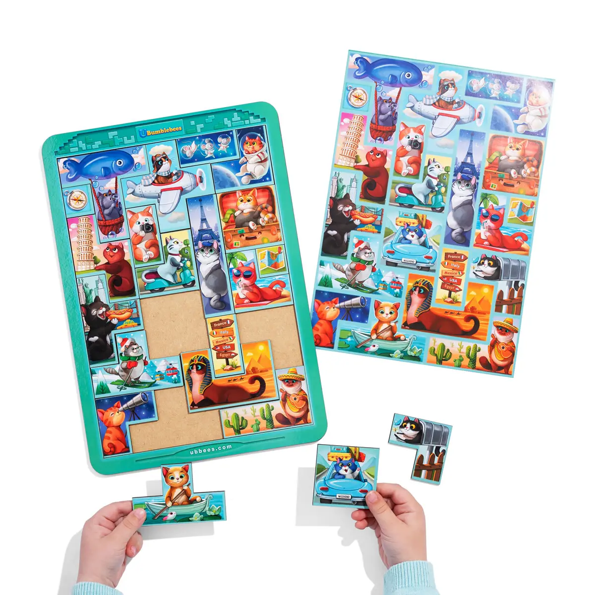 Тетріс великий - Котики. Розвиваюча гра для дітей (Дерев'яний пазл)