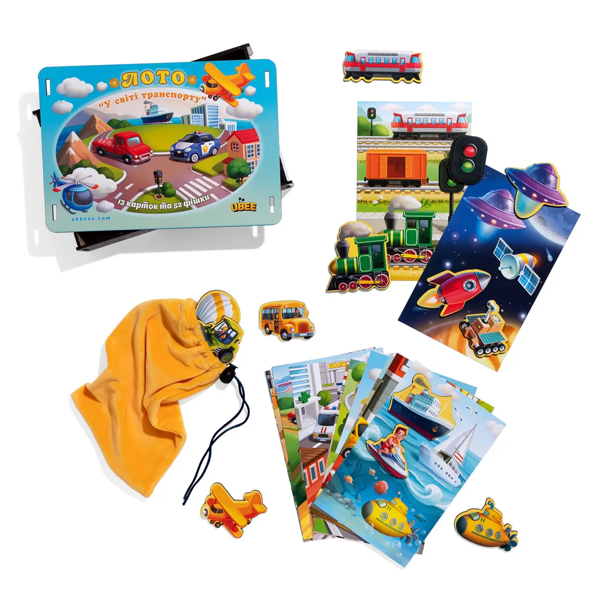 Дерев'яний сортер-головоломка (дерев'яна вкладка) "Лото: Транспорт"