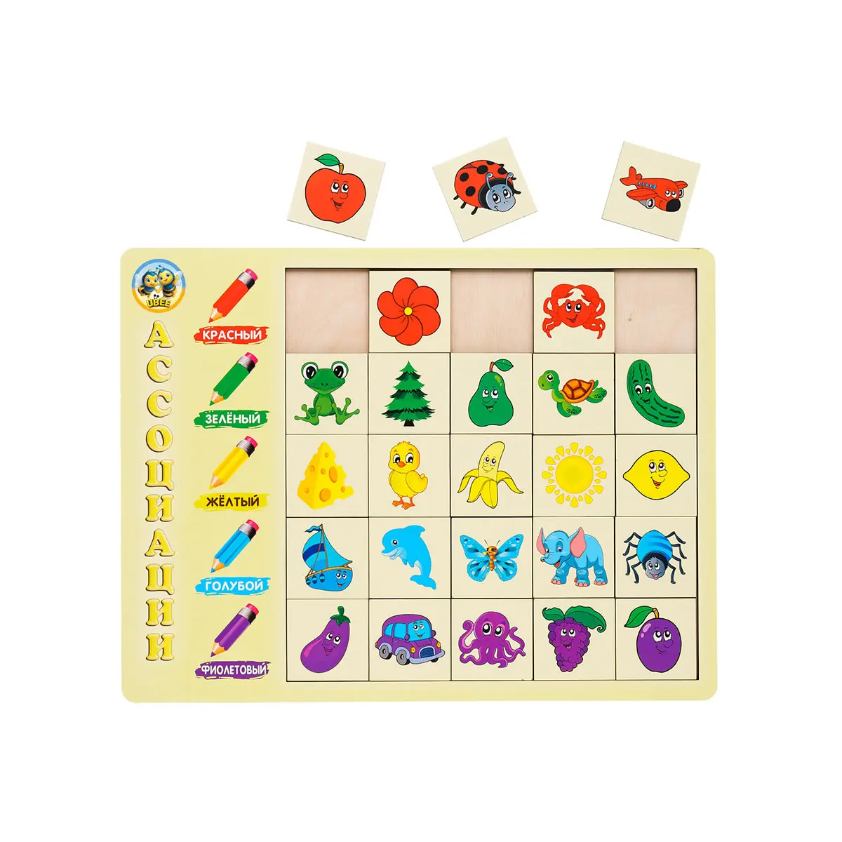 Сортер дерев'яний: "Асоціації - кольори". Дитяча розвиваюча гра