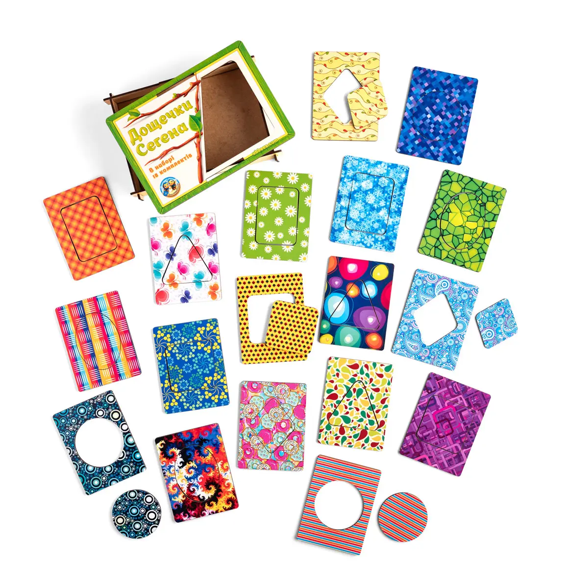 Дерев'яний пазл-сортер "Дошки Сегена: з візерунками"