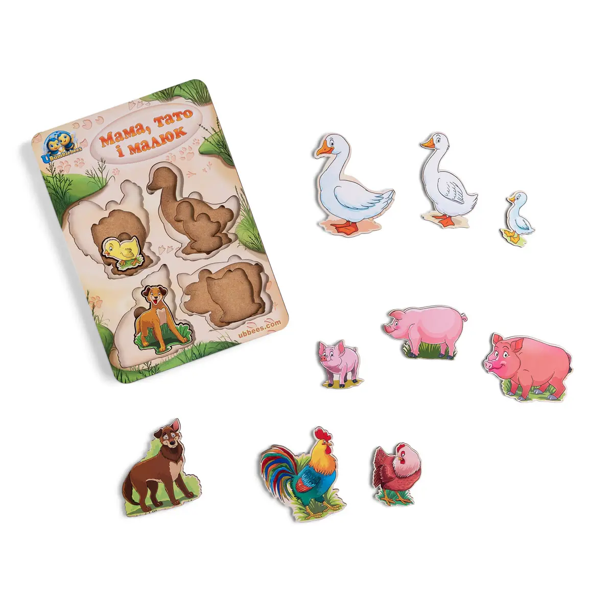 Дерев'яні Вкладки більше або менше: Родина – свійські тварини - 2