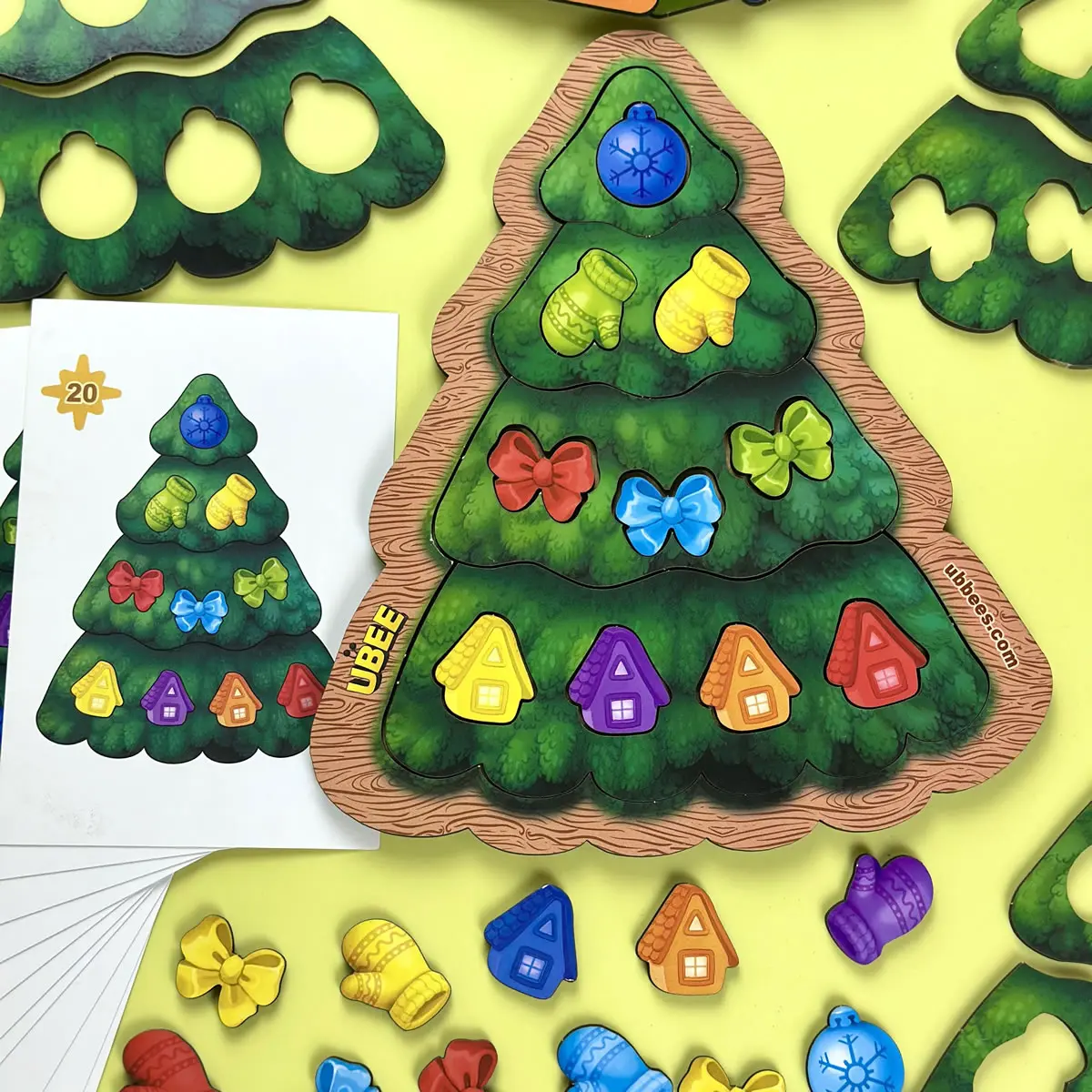 Пазл-вкладки з картками" Каркасна ялинка"