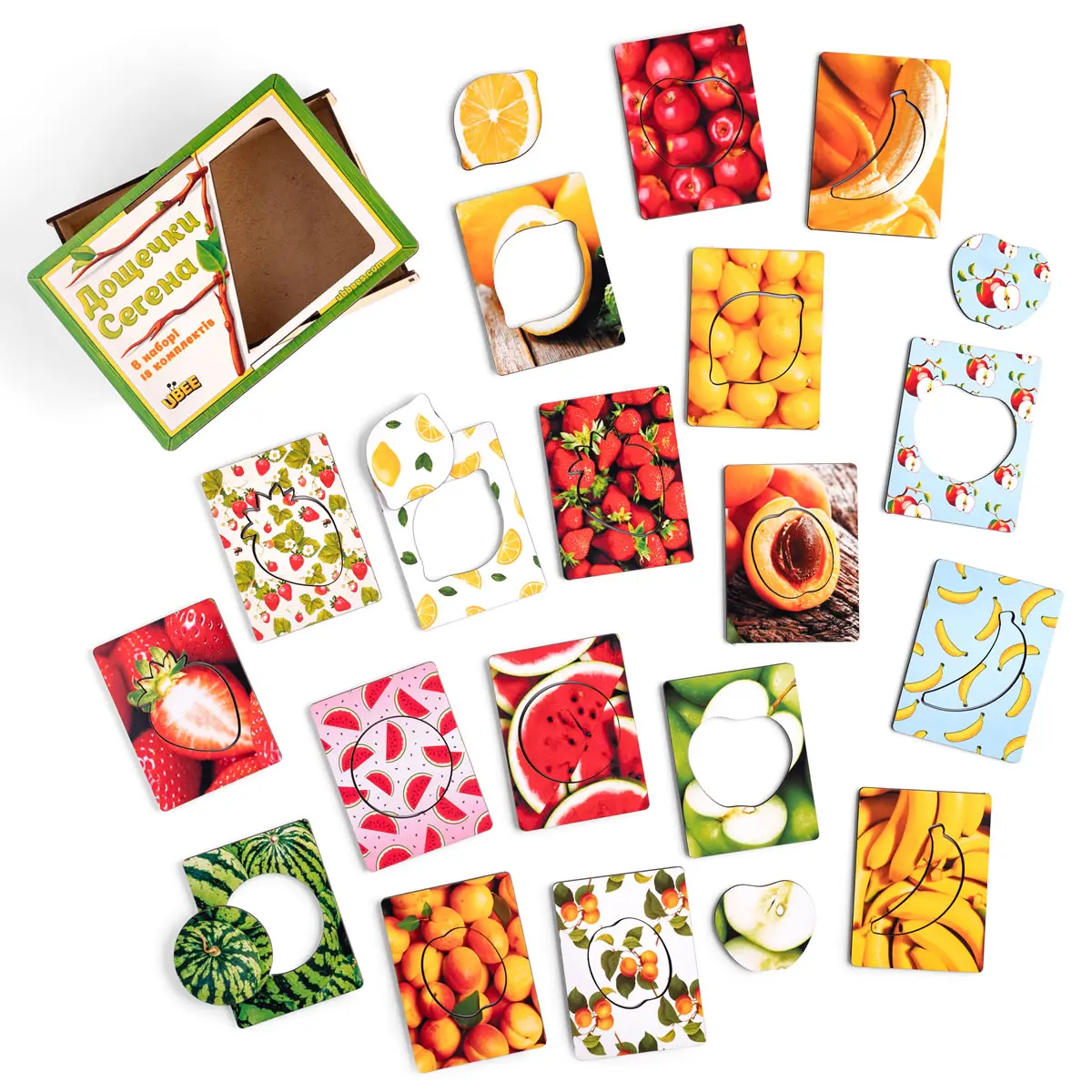 Дерев'яний пазл-сортер "Дошки Сегена: фрукти"